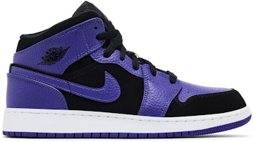 (Grade School) Air Jordan 1 Mid Black Dark Concord 554725-051