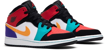 (Grade School) Air Jordan 1 Mid Bred Multi ‘Color 554725-125 Cheap (Grade School) Air Jordan 1 Mid Bred Multi ‘Color 554725-125