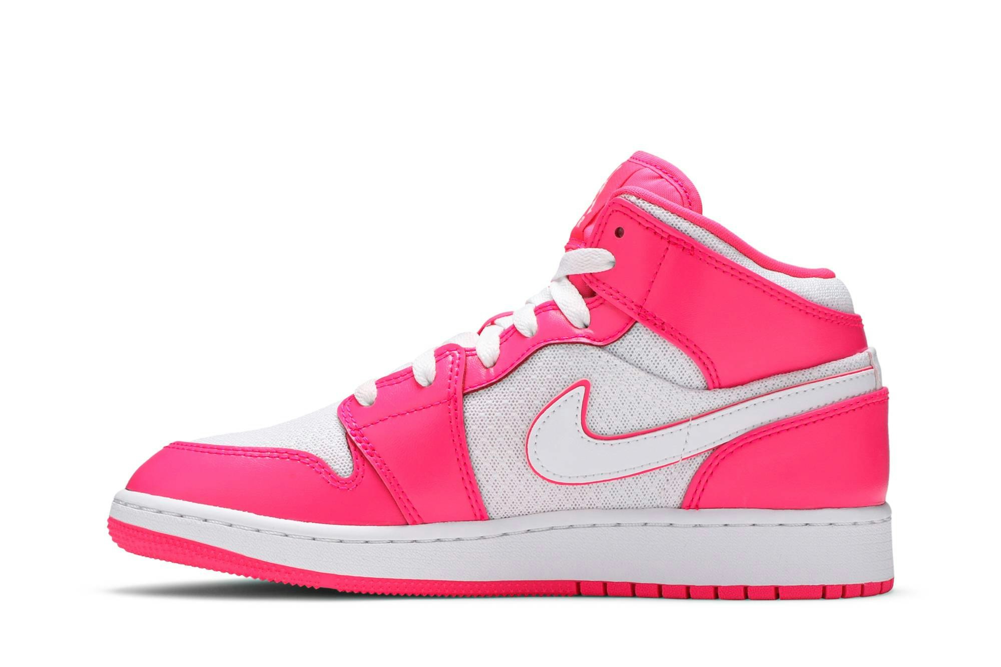 (GS) Air Jordan 1 Mid Hyper Pink White 555112-611