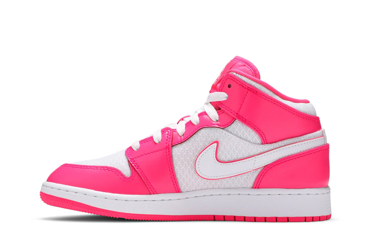 (Grade School) Air Jordan 1 Mid Hyper Pink White 555112-611