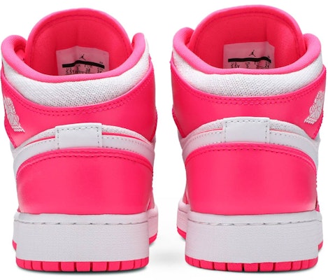 Grade School Air Jordan 1 Mid Hyper Pink White 555112 611