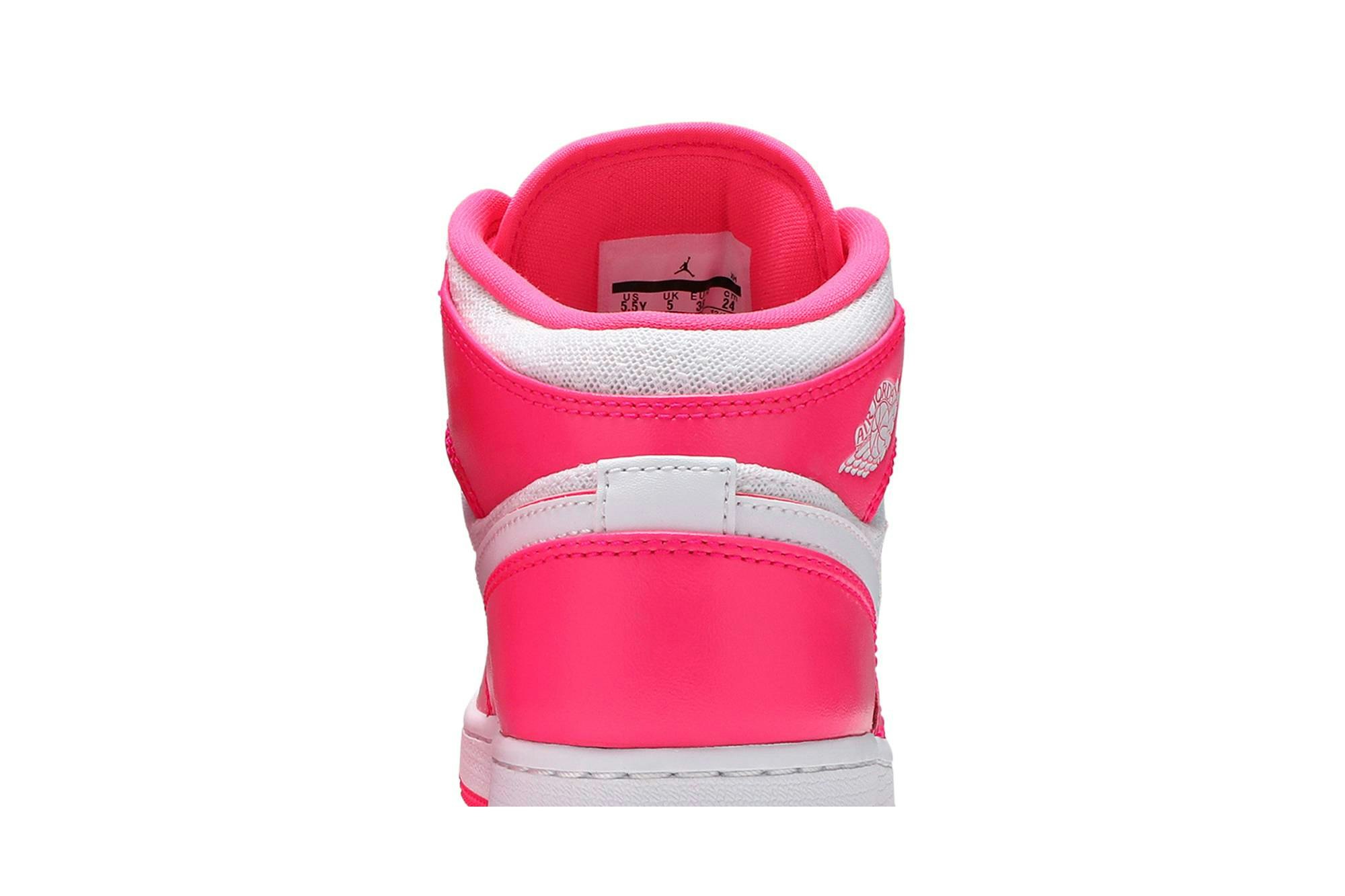 (GS) Air Jordan 1 Mid Hyper Pink White 555112-611