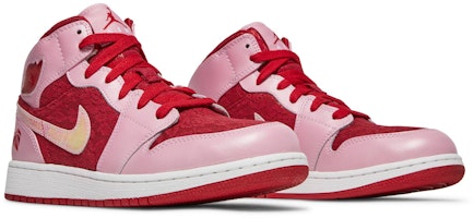 (大童款)Air Jordan 1 Mid Premium '情人節' 579748-607 Cheap (大童款)Air Jordan 1 Mid Premium '情人節' 579748-607