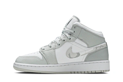 (Grade School) Air Jordan 1 Mid SE 'Swoosh Logo - Grey Camo' DD3235-100