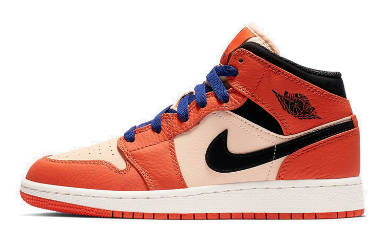 (Grade School) Air Jordan 1 Mid Team Orange Black BQ6931-800