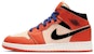 (Kanak-Kanak) Air Jordan 1 Mid Team Orange Hitam BQ6931-800