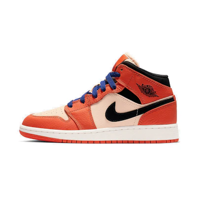 (GS) Jordan 1 Mid Team Orange Black