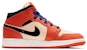 (Kanak-Kanak) Air Jordan 1 Mid Team Orange Hitam BQ6931-800
