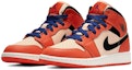 Lookbook (Kanak-Kanak) Air Jordan 1 Mid Team Orange Hitam BQ6931-800