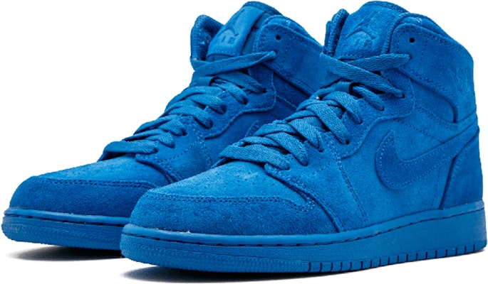 (小童款) Air Jordan 1 复刻高帮 '蓝色绒面革' 705300-404 Lookbook (小童款) Air Jordan 1 复刻高帮 '蓝色绒面革' 705300-404
