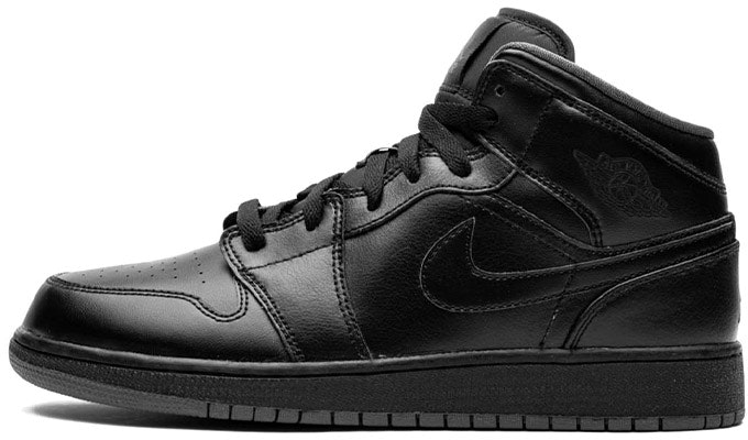 (Grade School) Air Jordan 1 Retro Mid 'Black Dark Grey' 554725-021 Buy (Grade School) Air Jordan 1 Retro Mid 'Black Dark Grey' 554725-021