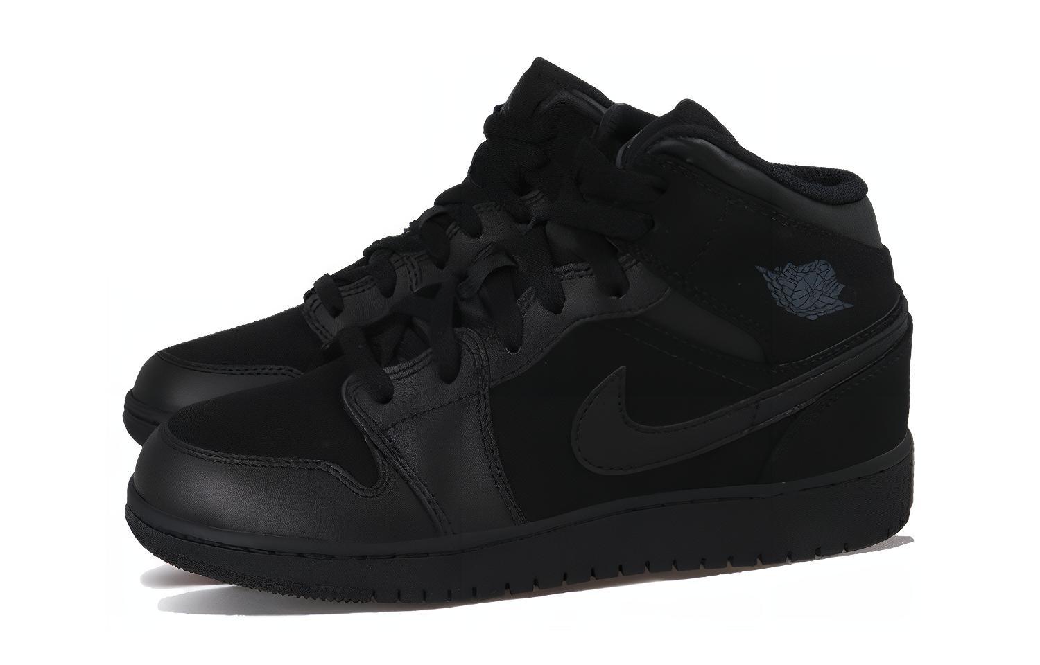 Lookbook (Sekolah Dasar) Air Jordan 1 Retro Mid 'Hitam Abu Gelap' 554725-050