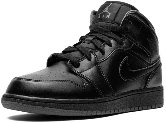 (Grade School) Air Jordan 1 Retro Mid 'Black Dark Grey' 554725-021 Shop (Grade School) Air Jordan 1 Retro Mid 'Black Dark Grey' 554725-021