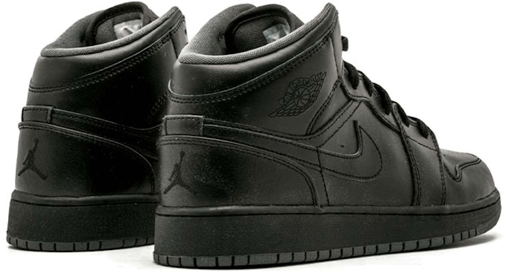(Grade School) Air Jordan 1 Retro Mid 'Black Dark Grey' 554725-021 Purchase (Grade School) Air Jordan 1 Retro Mid 'Black Dark Grey' 554725-021