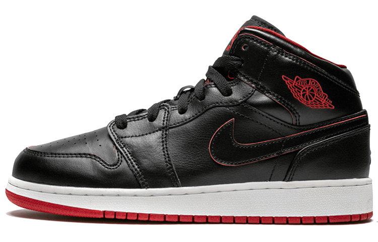 Buy GS エアジョーダン1 MID "ブラック/ジムレッド" 554725-028