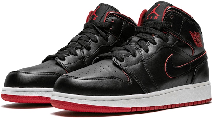 GS エアジョーダン1 MID "ブラック/ジムレッド" 554725-028 Order GS エアジョーダン1 MID "ブラック/ジムレッド" 554725-028