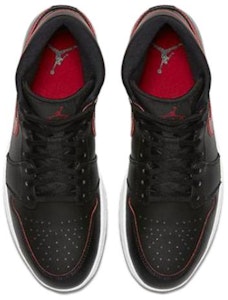 (Kanak-Kanak) Air Jordan 1 Retro Mid 'Hitam Gym Merah' 554725-009 Lookbook (Kanak-Kanak) Air Jordan 1 Retro Mid 'Hitam Gym Merah' 554725-009