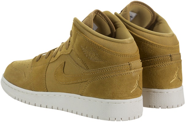 (小童款) Air Jordan 1 复古中帮 '金色丰收' 554725-725 Lookbook (小童款) Air Jordan 1 复古中帮 '金色丰收' 554725-725