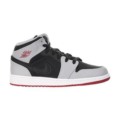 (GS) Jordan 1 Retro Mid 'Gym Red Wolf Grey'