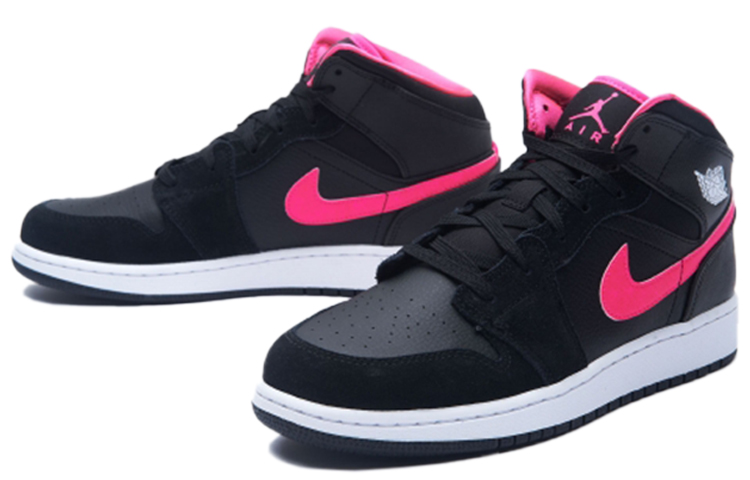 Shop （大童款）Air Jordan 1 复刻中帮 '亮粉紅' 555112-039