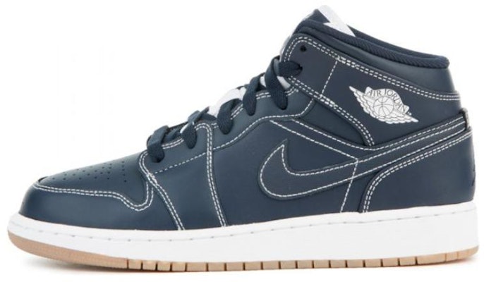 (Grade School) Air Jordan 1 Retro Mid 'Obsidian' 554725-402 Buy (Grade School) Air Jordan 1 Retro Mid 'Obsidian' 554725-402