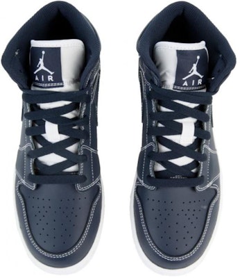 (小童款) Air Jordan 1 中帮复刻 '深蓝' 554725-402 Details for (小童款) Air Jordan 1 中帮复刻 '深蓝' 554725-402