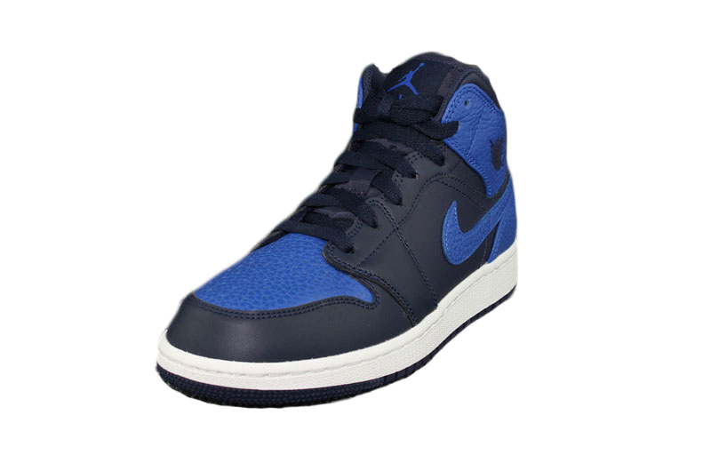 Lookbook (Grade School) Air Jordan 1 Retro Mid '深藍皇家藍' 554725-412