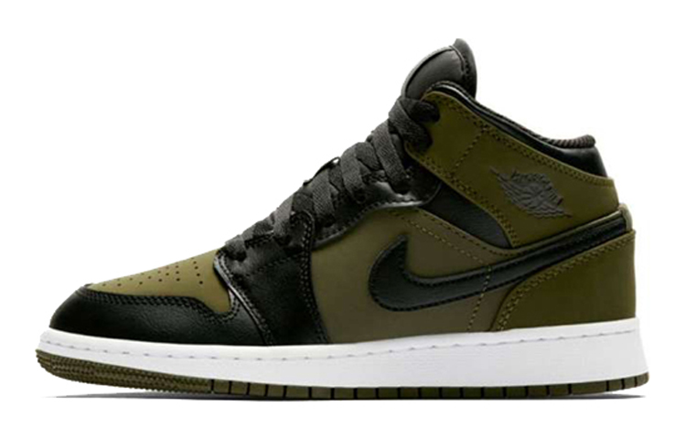 Buy (Kanak-Kanak Sekolah) Air Jordan 1 Retro Mid 'Olive Canvas' 554725-301