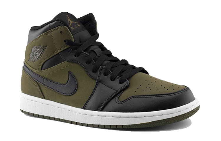 Order (Kanak-Kanak Sekolah) Air Jordan 1 Retro Mid 'Olive Canvas' 554725-301