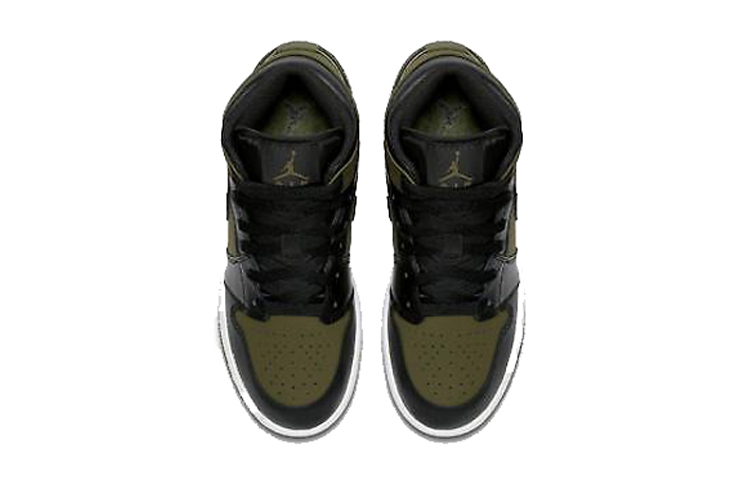 Shop (Kanak-Kanak Sekolah) Air Jordan 1 Retro Mid 'Olive Canvas' 554725-301