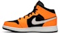 (Kanak-Kanak) Air Jordan 1 Retro Mid 'Oren Hitam' 554725-062