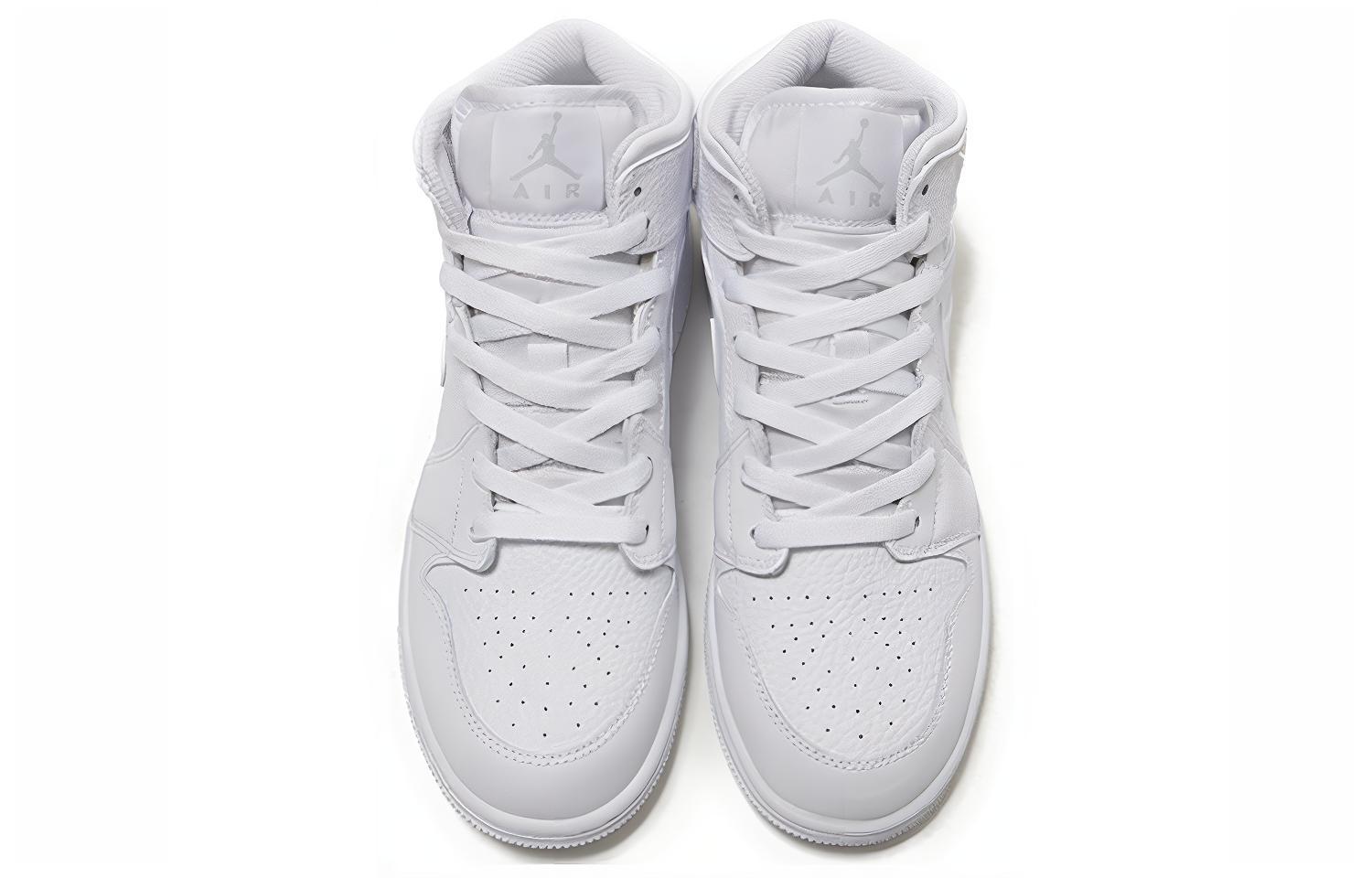 Shop (A Junior) Air Jordan 1 Retro Mid 'Platino Puro' 554725-109
