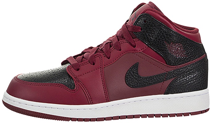 (Grade School) Air Jordan 1 Retro Mid 'Team Red Black' 554725-601 Buy (Grade School) Air Jordan 1 Retro Mid 'Team Red Black' 554725-601