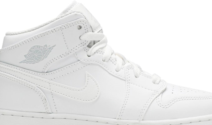 (Kanak-Kanak) Air Jordan 1 Retro Mid 'Putih Sepenuhnya' 554725-104 Order (Kanak-Kanak) Air Jordan 1 Retro Mid 'Putih Sepenuhnya' 554725-104