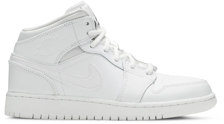 (小學) Air Jordan 1 復刻中筒 '白色' 554725-110 Buy (小學) Air Jordan 1 復刻中筒 '白色' 554725-110