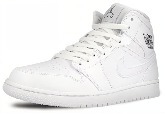 (Grade School) Air Jordan 1 Retro Mid 'White Cool Grey' 554725-102 Lookbook (Grade School) Air Jordan 1 Retro Mid 'White Cool Grey' 554725-102