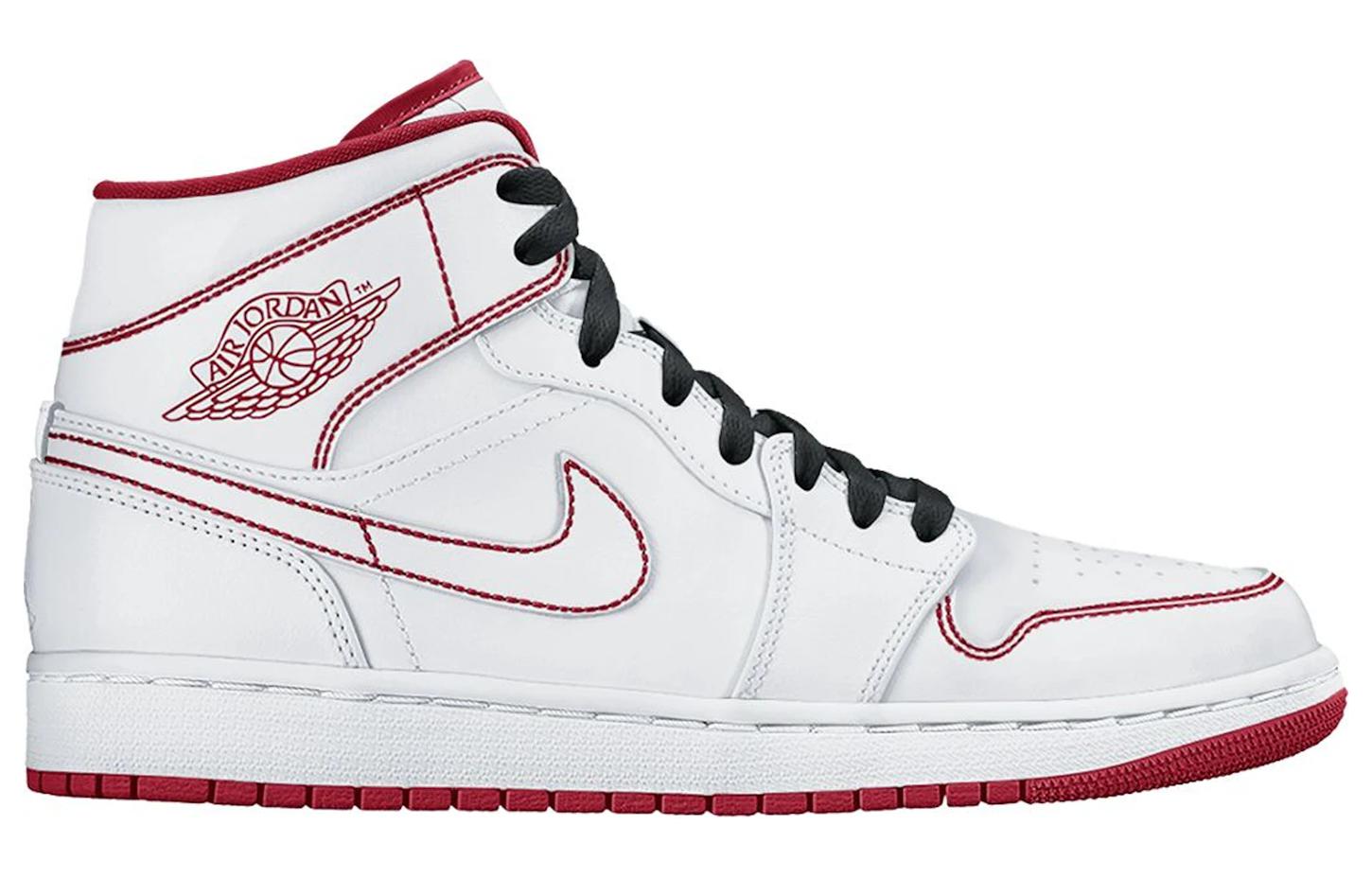 Order (초등학생) 에어 조던 1 레트로 미드 '화이트 짐 레드' 554725-103