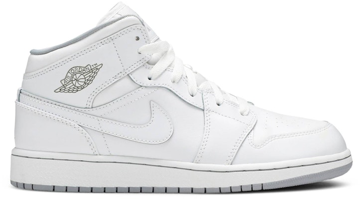 (Grade School) Air Jordan 1 Retro Mid 'White Wolf Grey' 554725-112 Buy (Grade School) Air Jordan 1 Retro Mid 'White Wolf Grey' 554725-112