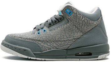 (Grade School) Air Jordan 3 Retro 'Cool Grey Blue Glow' 441140-015 (Grade School) Air Jordan 3 Retro 'Cool Grey Blue Glow' 441140-015