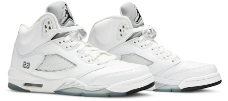(大童款) Air Jordan 5 复刻 BG '金属白' 440888-130 Cheap (大童款) Air Jordan 5 复刻 BG '金属白' 440888-130