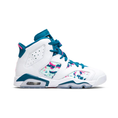 (GS) Jordan 6 Retro White Laser Fuchsia Green Abyss