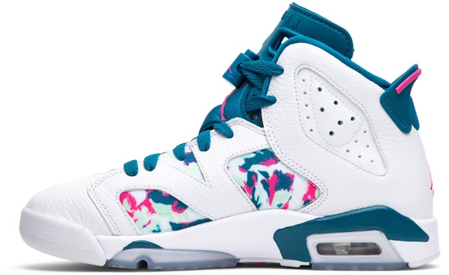 (Grade School) Air Jordan 6 Retro White Laser Fuchsia Green Abyss 543390-153 Lookbook (Grade School) Air Jordan 6 Retro White Laser Fuchsia Green Abyss 543390-153