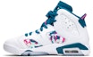 Lookbook (Kanak-Kanak) Air Jordan 6 Retro Laser Putih Fuchsia Hijau Abyss 543390-153