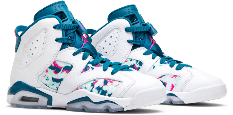(Grade School) Air Jordan 6 Retro White Laser Fuchsia Green Abyss 543390-153 Cheap (Grade School) Air Jordan 6 Retro White Laser Fuchsia Green Abyss 543390-153
