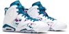 (Kanak-Kanak) Air Jordan 6 Retro Laser Putih Fuchsia Hijau Abyss 543390-153