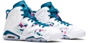 Cheap (Kanak-Kanak) Air Jordan 6 Retro Laser Putih Fuchsia Hijau Abyss 543390-153