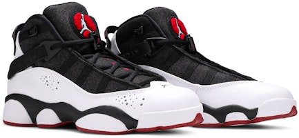 (Kanak-Kanak Sekolah) Air Jordan 6 Rings BG 'Hitam Putih Merah Gym' 323419-012 Cheap (Kanak-Kanak Sekolah) Air Jordan 6 Rings BG 'Hitam Putih Merah Gym' 323419-012