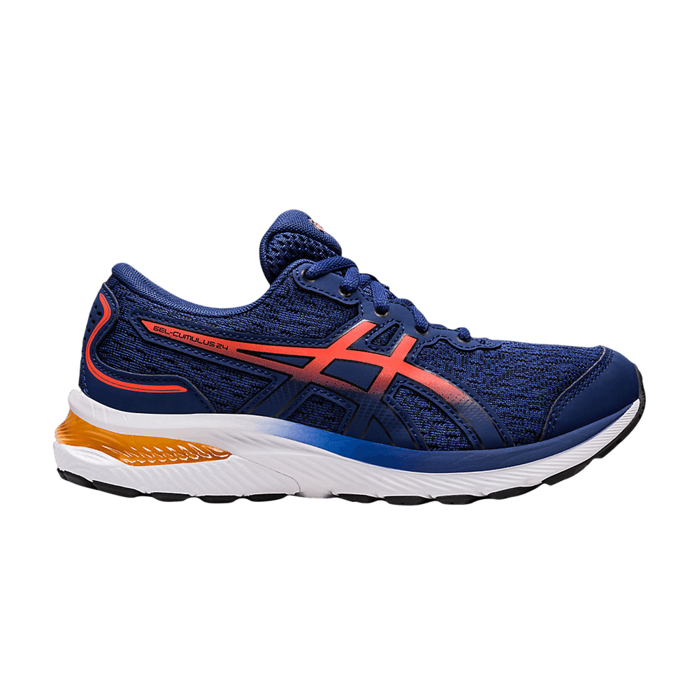 Buy GS アシックス ゲルクムラス 24 GS 「ディープオーシャン/チェリートマト」 1014A270-401