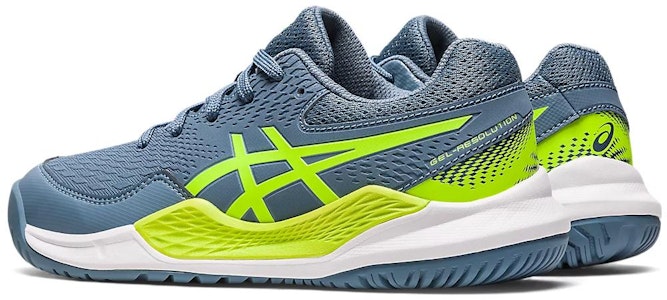 (Grade School) ASICS Gel Resolution 9 'Biru Steel Hijau Hazard' 1044A067-400 Shop (Grade School) ASICS Gel Resolution 9 'Biru Steel Hijau Hazard' 1044A067-400