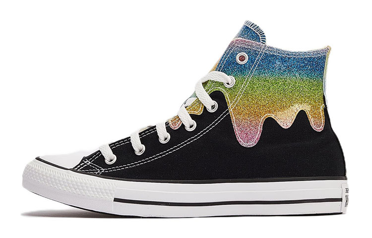 (Grade School) Converse Chuck Taylor All Star High 'Glitter Drip - Black' A00390F